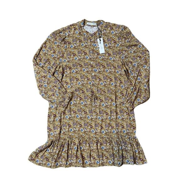 Rebecca Minkoff Helen Floral Dress in Golden Yellow Size Medium NWT - Picture 11 of 16